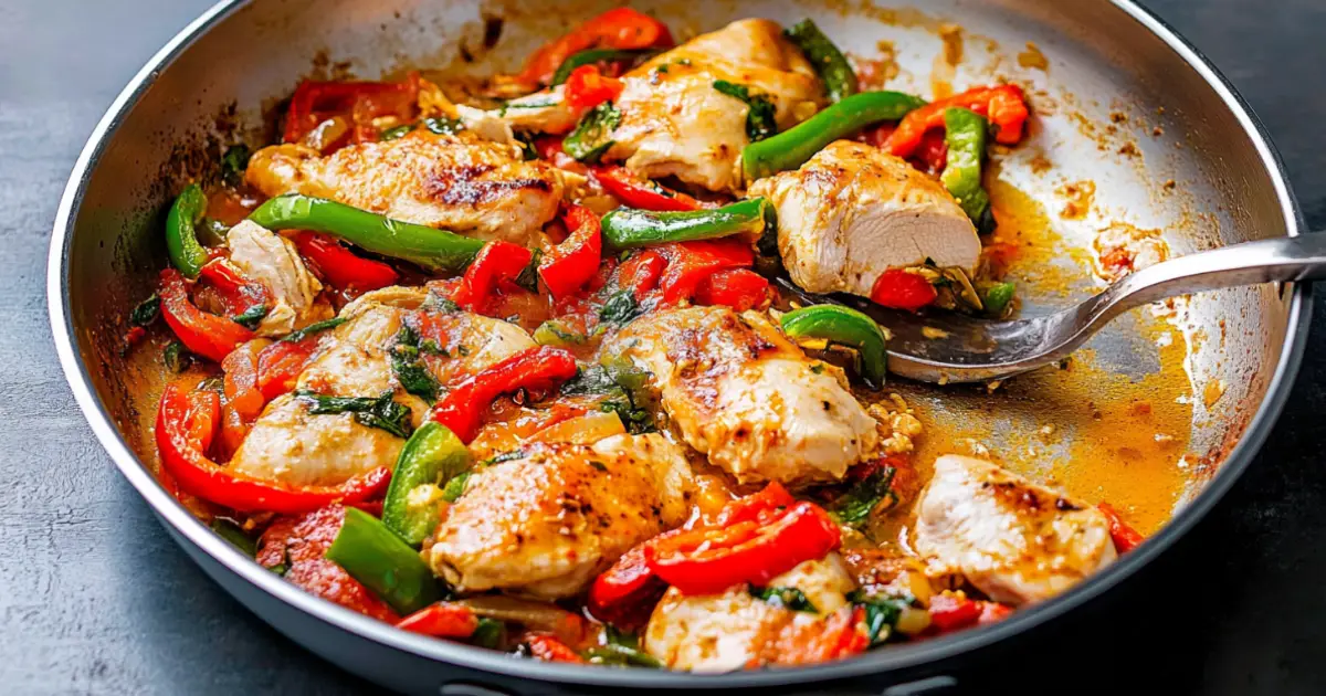 Skillet Chicken and Peppers with Fresh Herbs