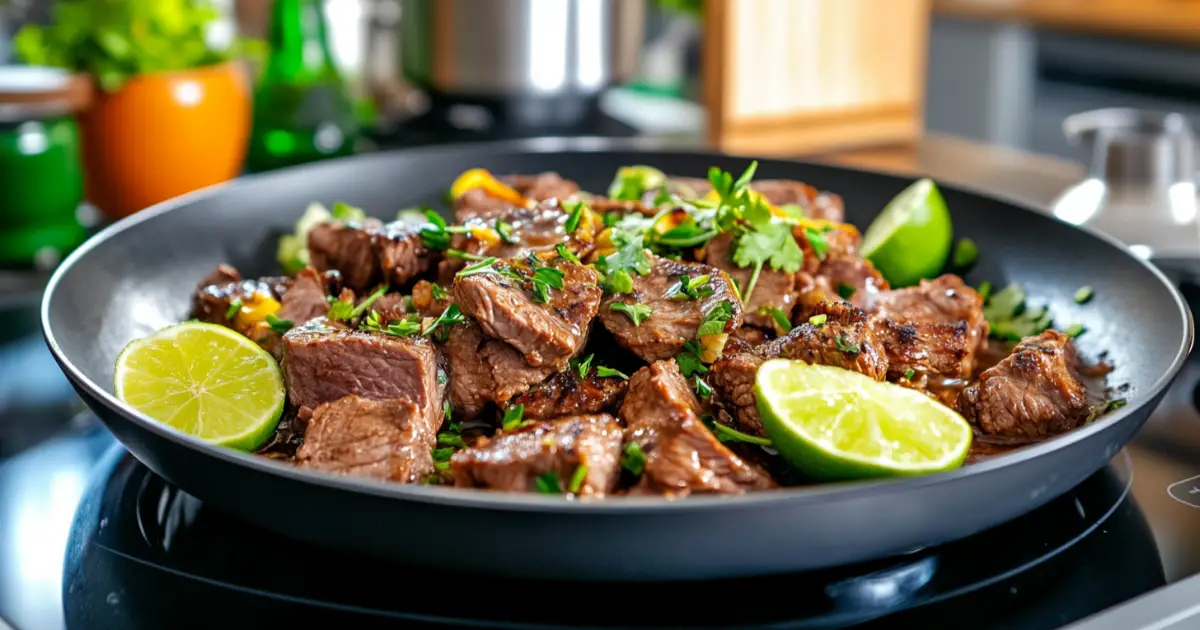 Vietnamese Shaking Beef Served with Rice and Watercress Salad