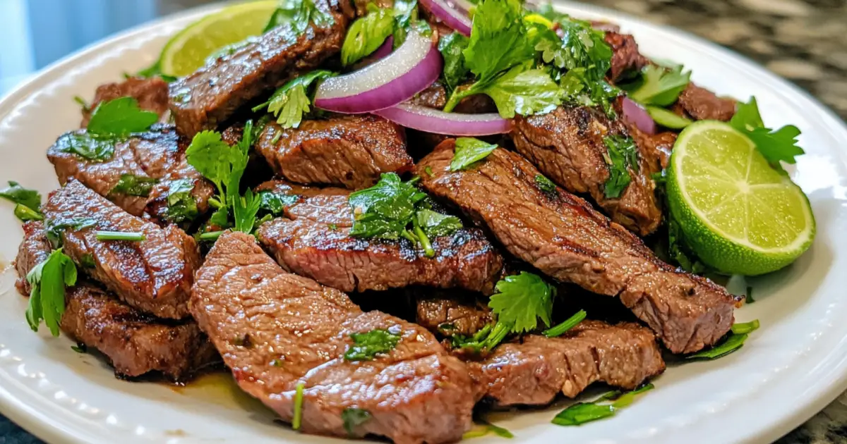 Vietnamese Shaking Beef Served with Watercress Salad