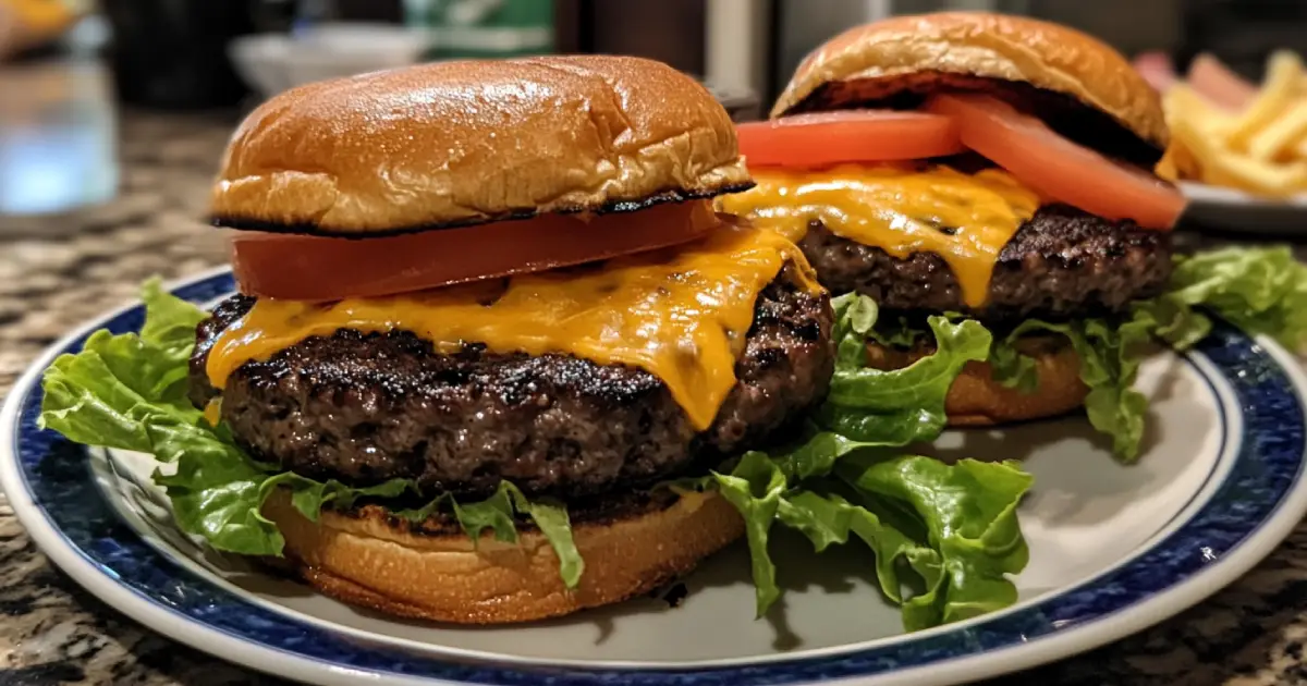 Golden and Crispy Smash Burgers Sizzling on a Blackstone Griddle