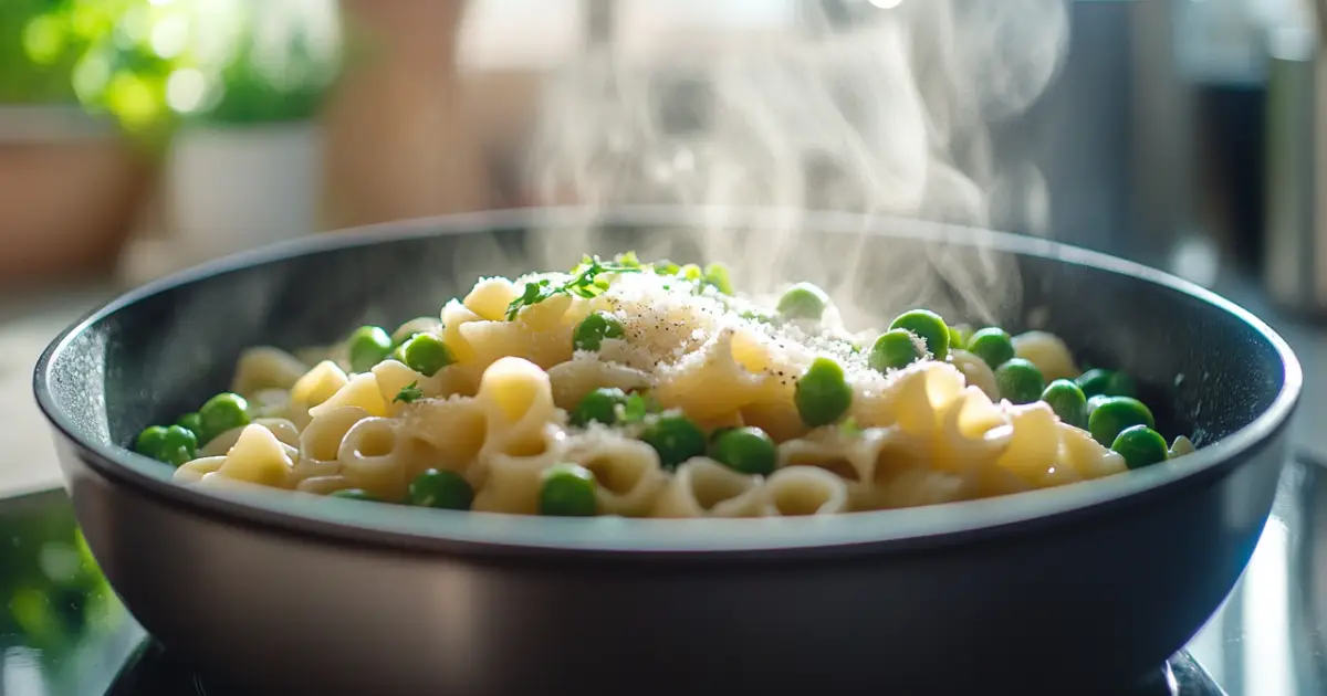 One-Pot Pasta and Peas Recipe - A Creamy and Comforting Italian Dish