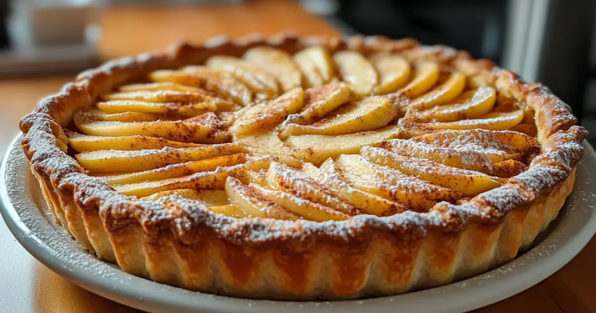 Traditional Japanese Apple Pastry with Flaky Crust and Sweet Filling