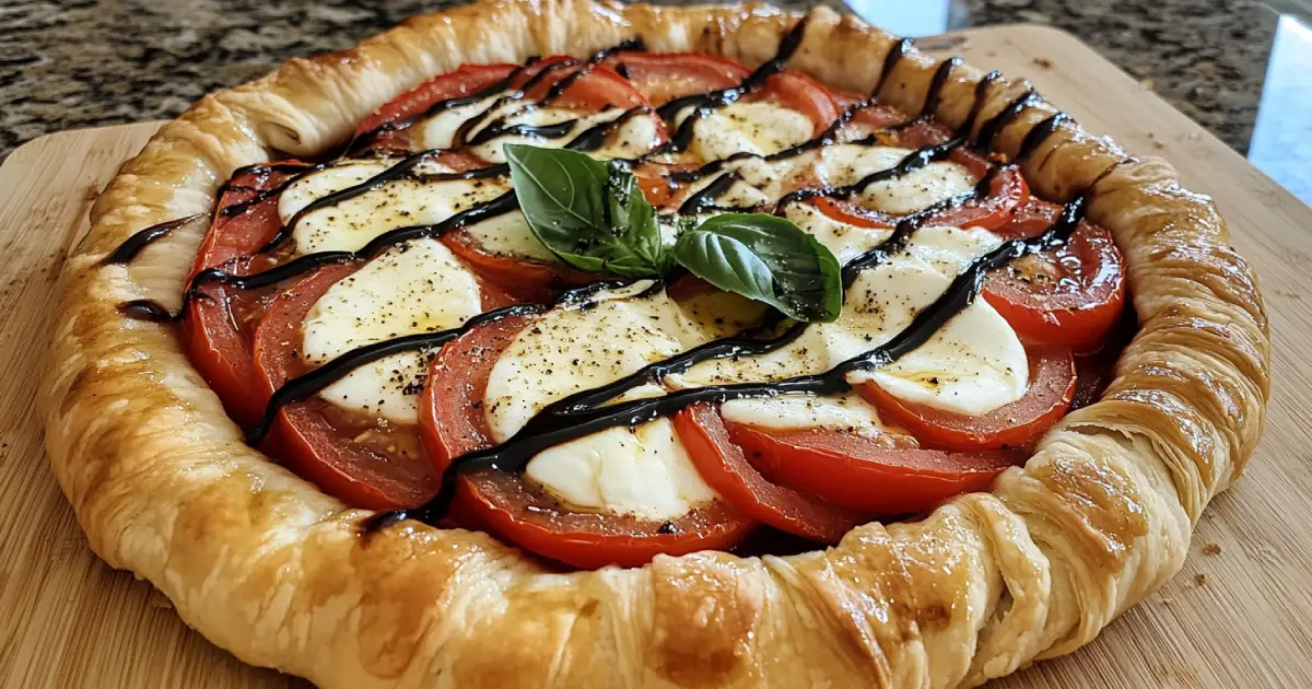 Golden Caprese Galette with Fresh Tomatoes, Mozzarella, and Basil