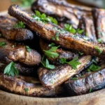 Golden Crispy Portobello Mushroom Fries with Dipping Sauce