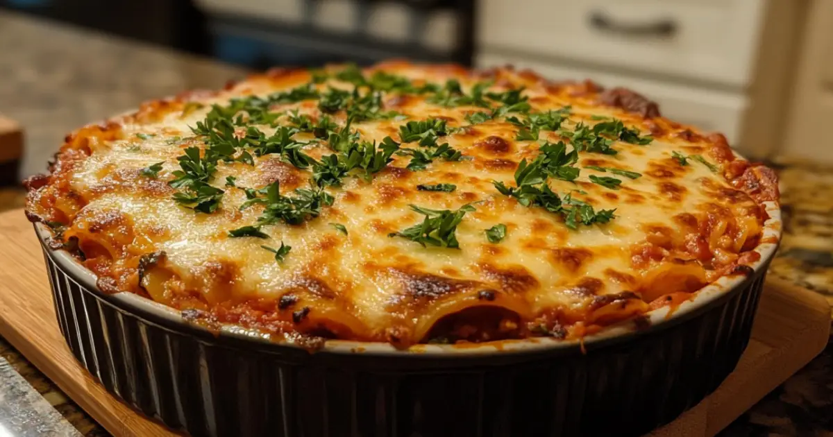 Cheesy, Bubbly Lasagna Dip Fresh from the Oven