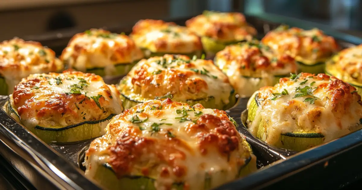 Cheesy Loaded Zucchini Bites with Bacon and Ranch Topping