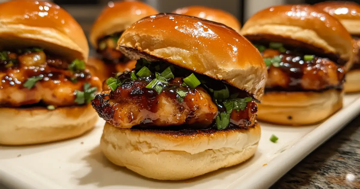 Juicy Honey Garlic Chicken Sliders on Soft Buns