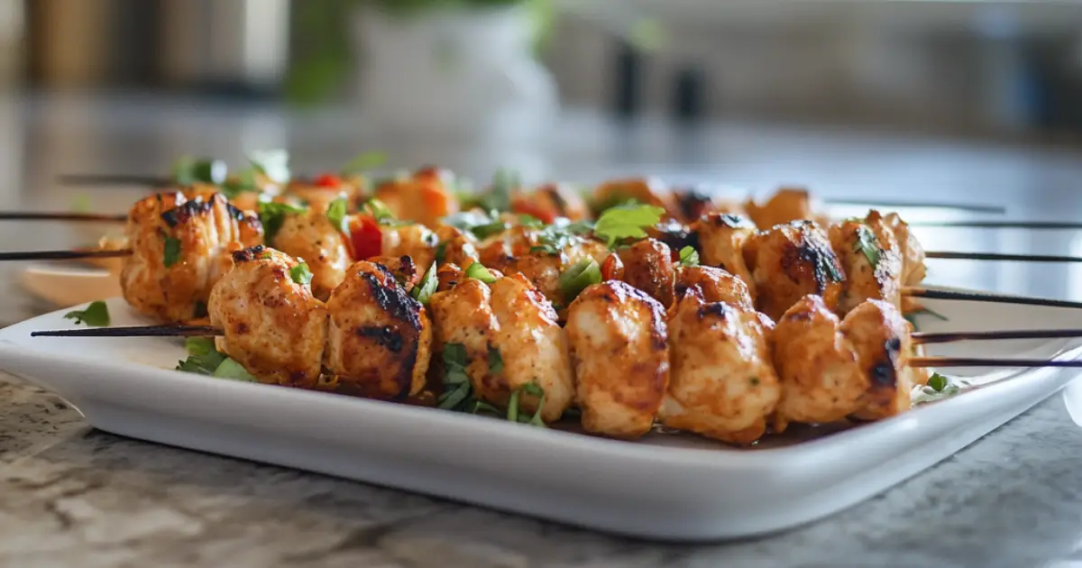 Juicy Buffalo Ranch Chicken Skewers with Buttery Glaze