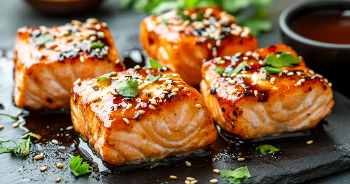 Crispy Hot Honey Salmon Bites with a Sweet & Spicy Glaze