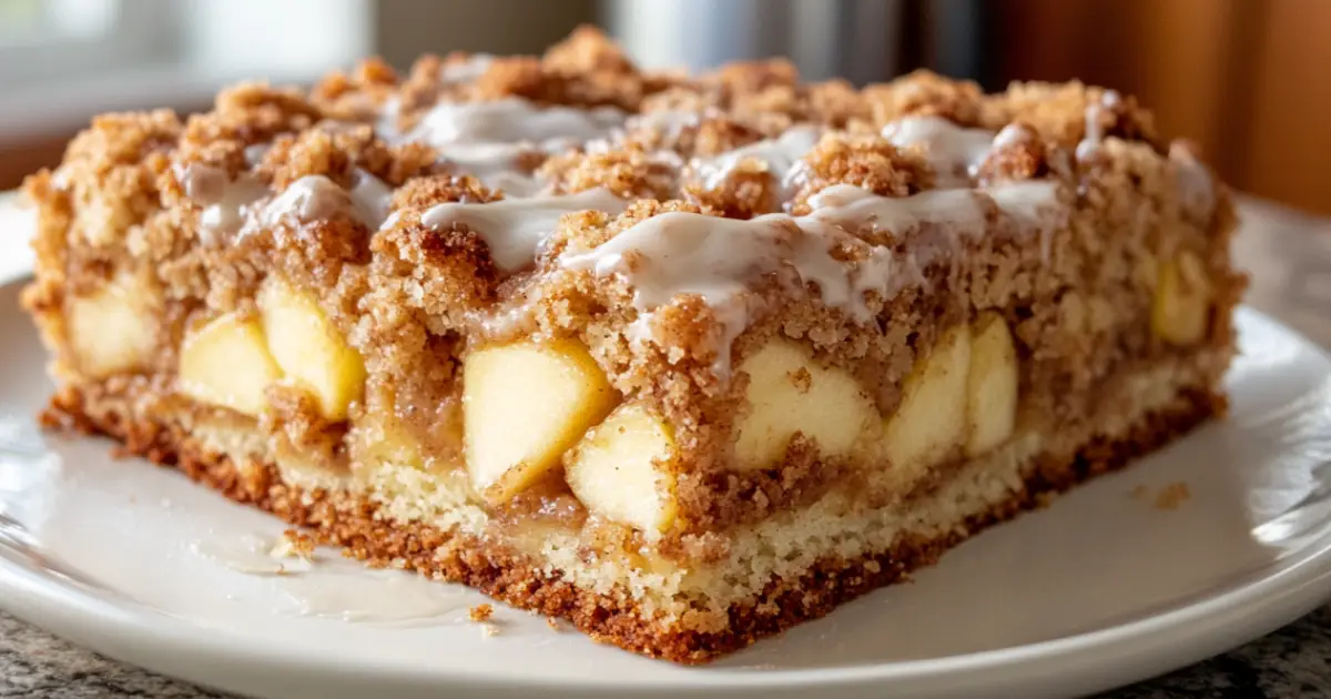 Freshly Baked Apple Coffee Cake with Streusel Topping