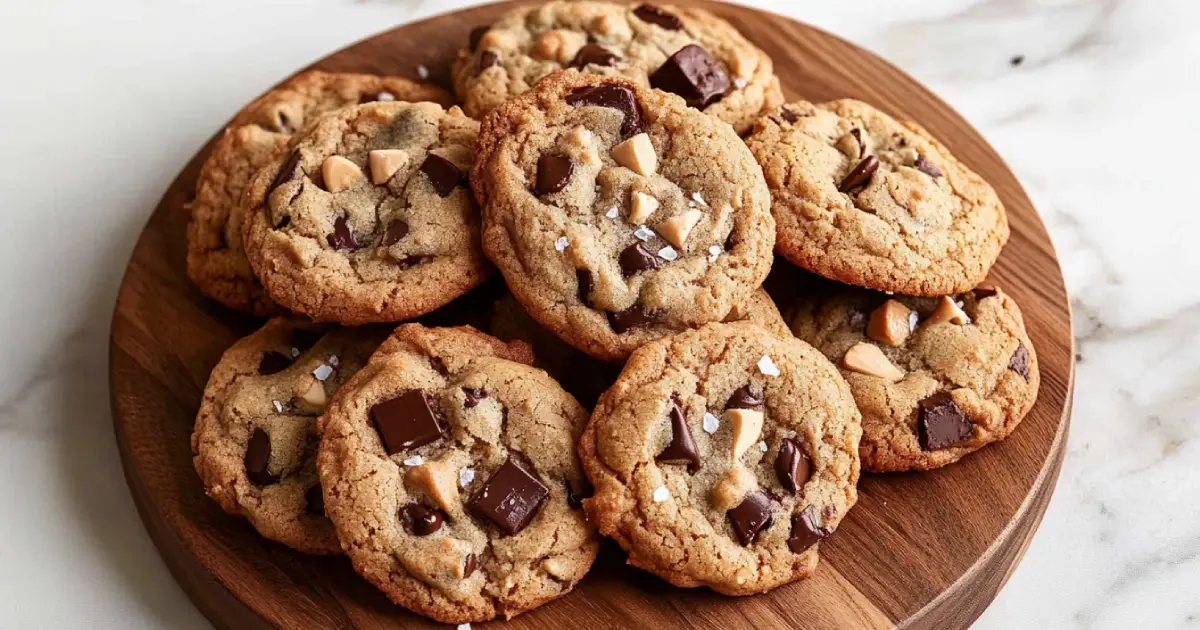 Freshly Baked Chocolate Chip Walnut Cookies on a Cooling Rack