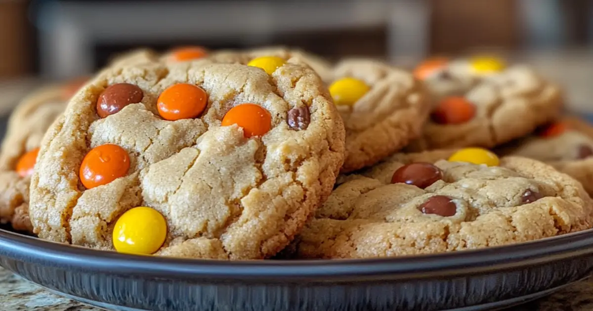 Freshly Baked Reese’s Peanut Butter Cookies on a Tray