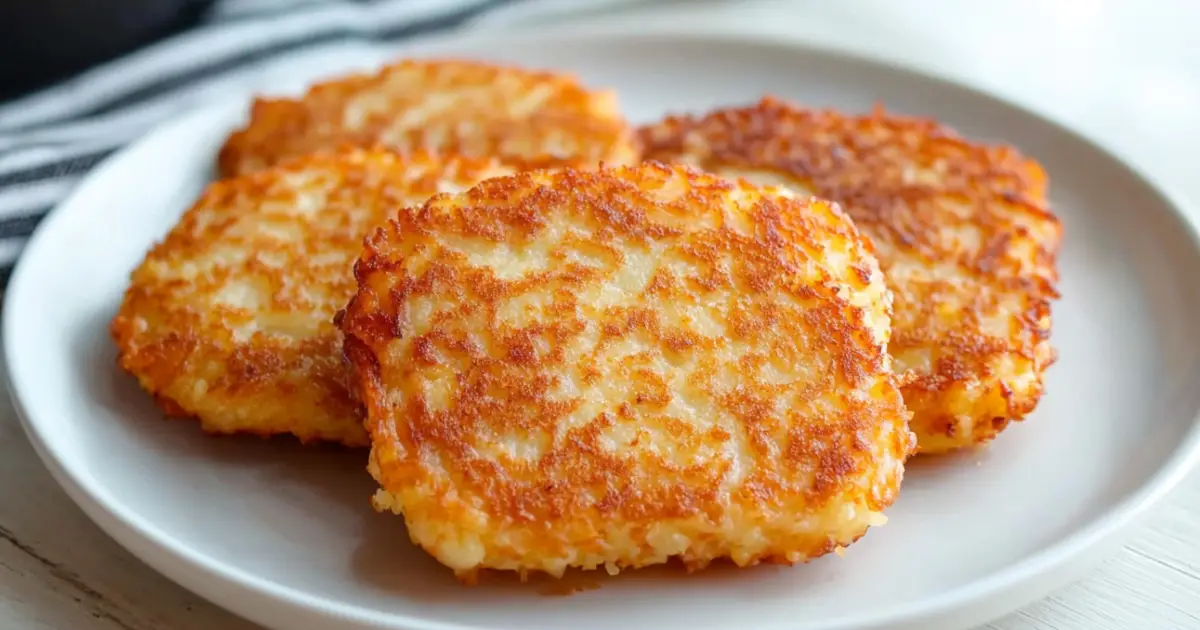 Crispy Air Fryer Hash Browns on a Plate