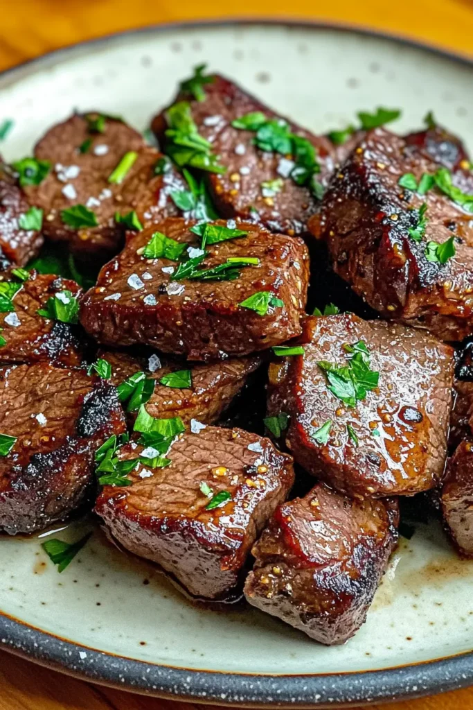 Beef Heart Recipe Easy and Delicious Cooking Guide 3 Garlic Butter Steak Bites with Fresh Herbs
