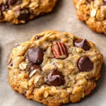 Freshly Baked Cowboy Cookies with Oats, Chocolate, and Pecans