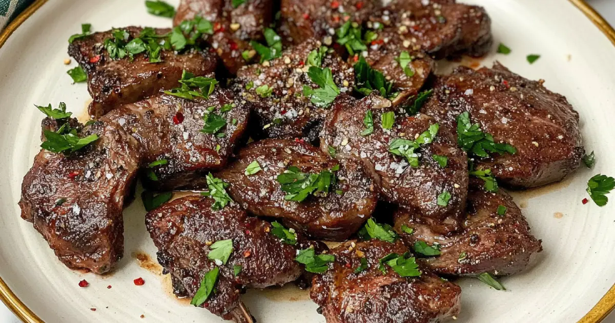 Grilled Beef Heart Steak with Herbs and Garlic