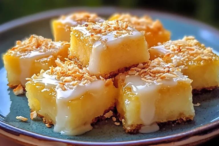 Coconut Pineapple Bites 6 A plate of Coconut Pineapple Bites rolled in shredded coconut, garnished with pineapple chunks and fresh mint.