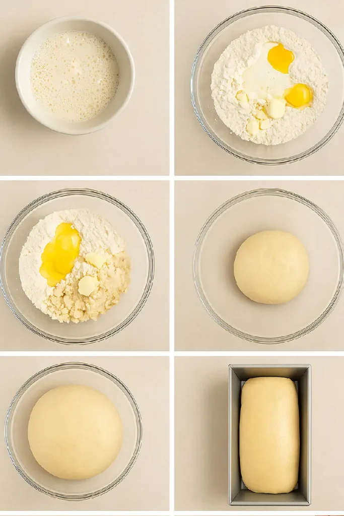 Easy Sweet Condensed Milk Bread Recipe 5 Step-by-step process for making Sweet Condensed Milk Bread
