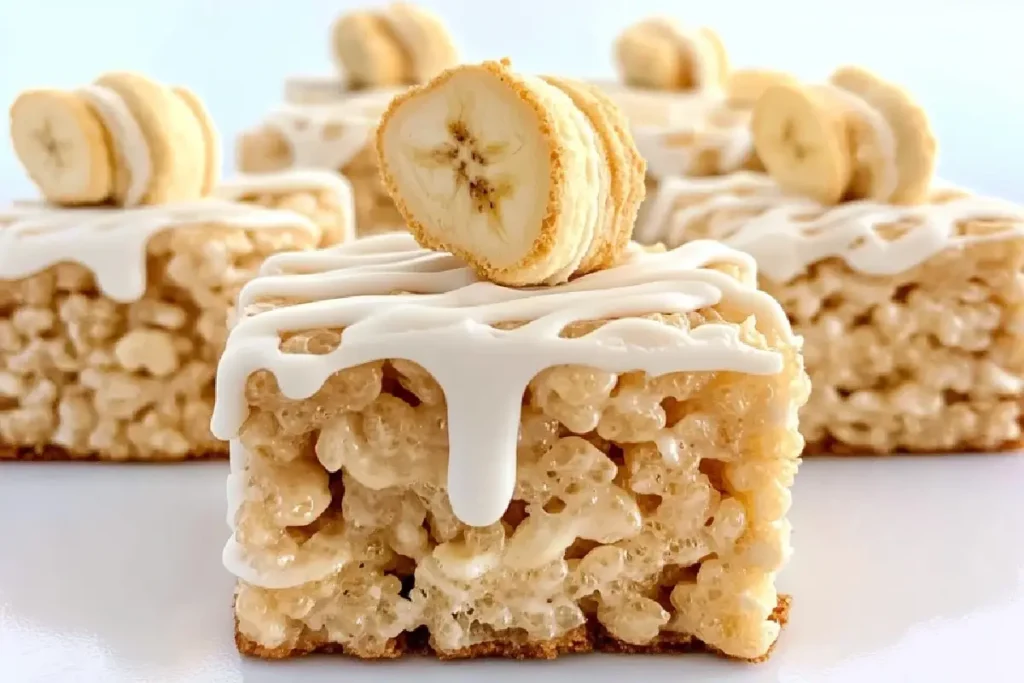 Creamy Banana Pudding Meets Classic Rice Krispie Treats