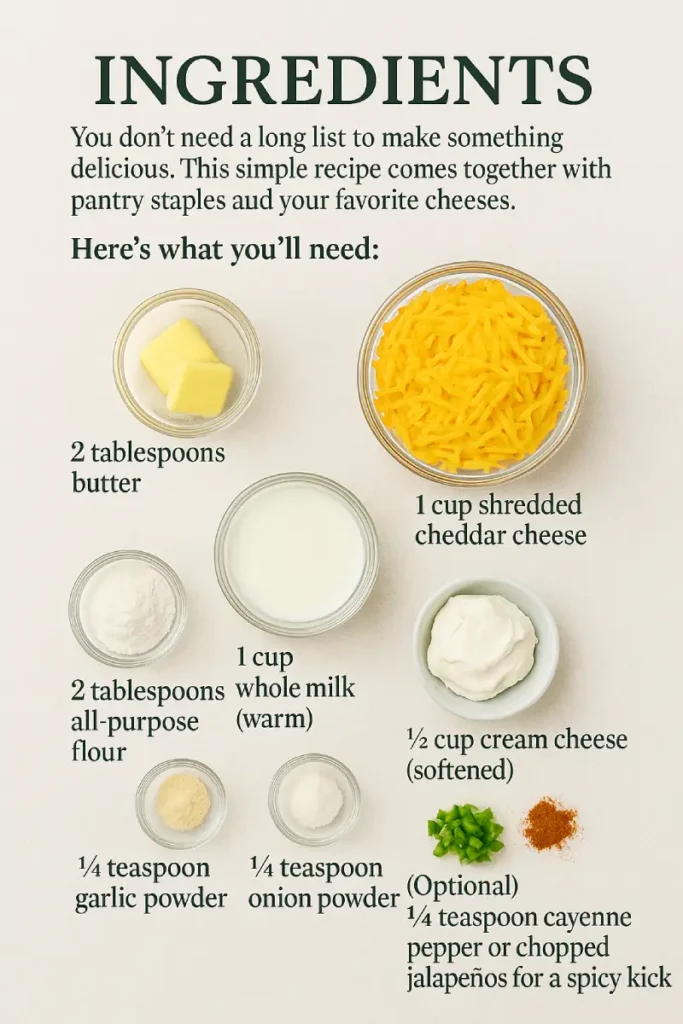 Creamy Cheese Dip Recipe 3 Easy Creamy Cheese Dip Ingredients – Butter, Cheese, Milk & Spices