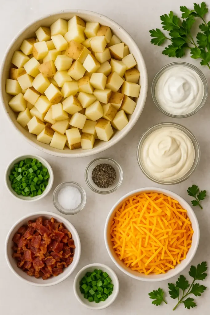 Loaded Baked Potato Salad 3 Loaded Baked Potato Salad Ingredients – Easy, Flavorful, and Simple to Prep