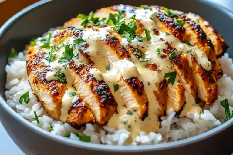 Chicken and Rice Bowls with Creamy Garlic Sauce 2 Chicken and Rice Bowls with Creamy Garlic Sauce