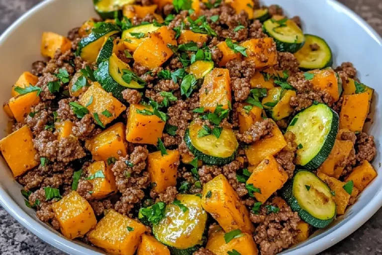 Ground Beef Zucchini Sweet Potato Skillet 2 Ground Beef Zucchini Sweet Potato Skillet in One Pan