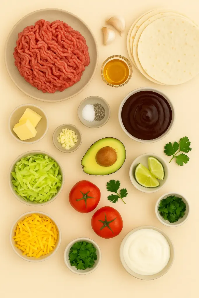 Garlic Butter Honey BBQ Beef Tacos 4 Ingredients for Garlic Butter Honey BBQ Beef Tacos – Fresh and Flavorful