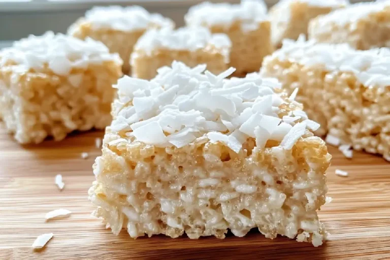 Coconut Lover's Rice Krispy Treats 2 Chewy Coconut Rice Krispy Treats topped with toasted coconut