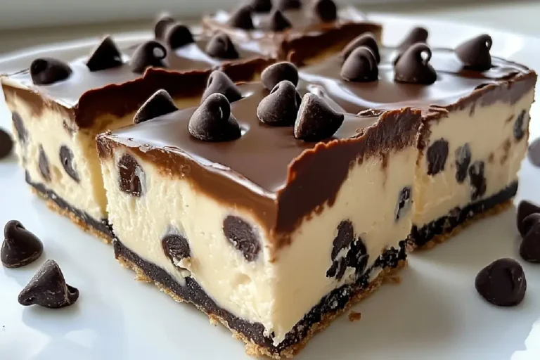 Chocolate Chip Cheesecake Bars 2 Rich and Creamy Chocolate Chip Cheesecake Bars Recipe with Graham Cracker Crust
