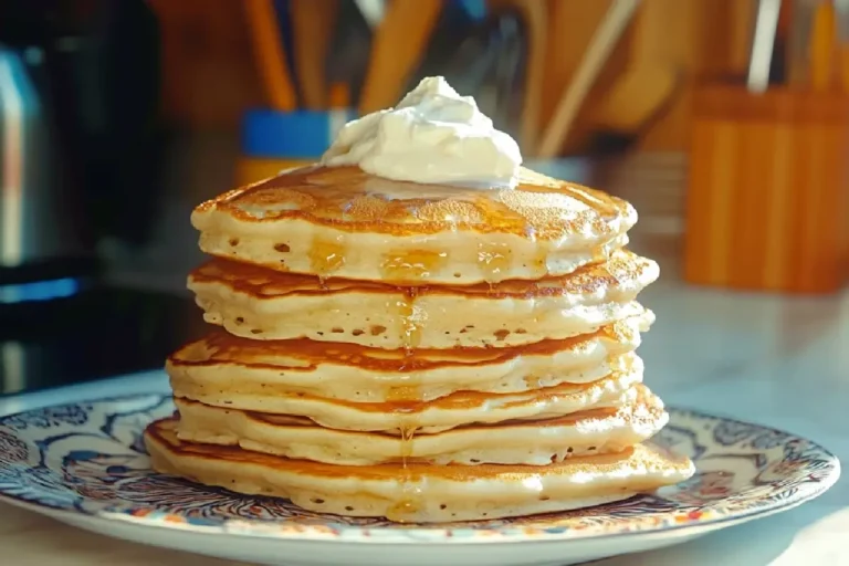 Sweet Coconut Cream Pancakes 2 Tropical Coconut Pancakes with Creamy Coconut Topping