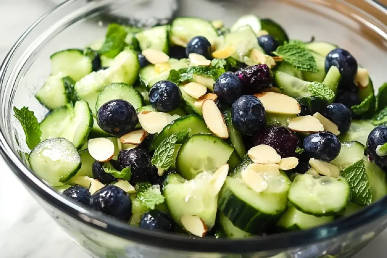 Cucumber Blueberry Salad 2 Refreshing Cucumber and Blueberry Salad with Lemon Honey Dressing