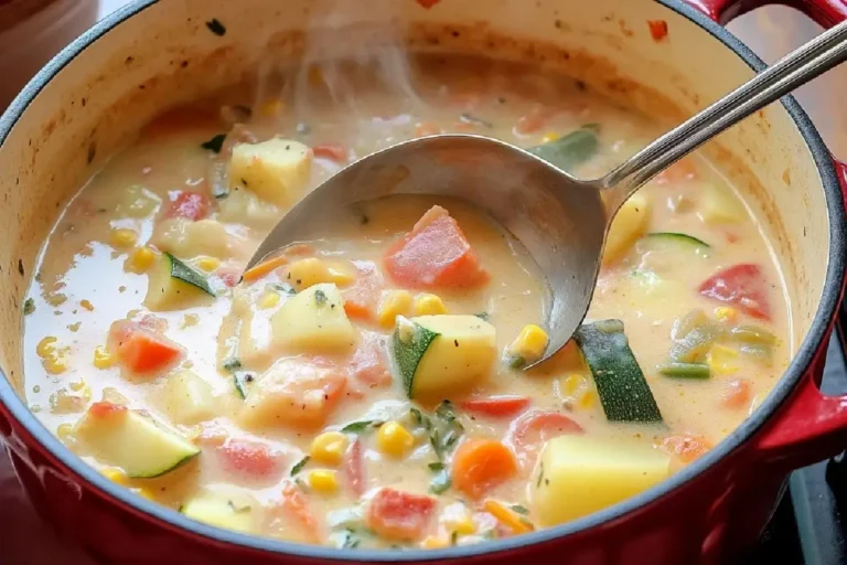 Summer Vegetable Stew 2 Colorful bowl of summer vegetable stew made with zucchini, corn, tomatoes, and bell peppers