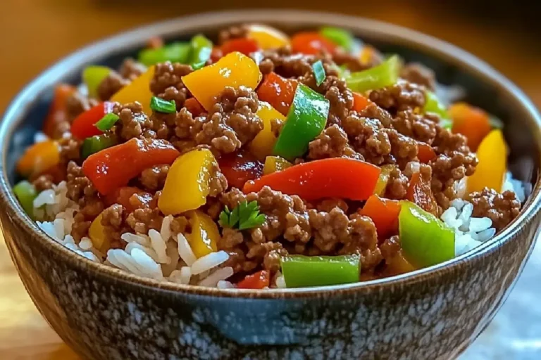 Healthy Beef and Pepper Rice Bowl 2 Easy Beef & Bell Pepper Rice Bowl (Under 30 Minutes!)